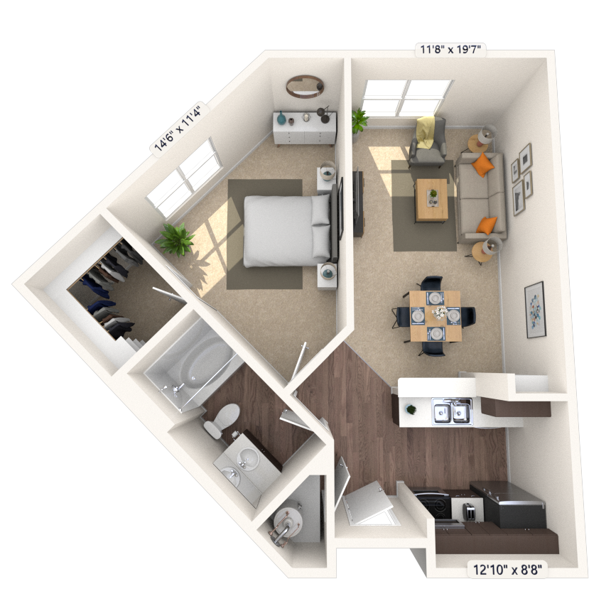 Floorplan image of unit 1341